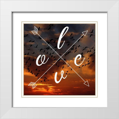 Insta Love Arrows White Modern Wood Framed Art Print with Double Matting by Matic,Jelena