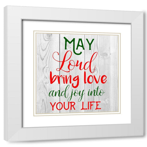 Bring Love White Modern Wood Framed Art Print with Double Matting by Matic, Jelena