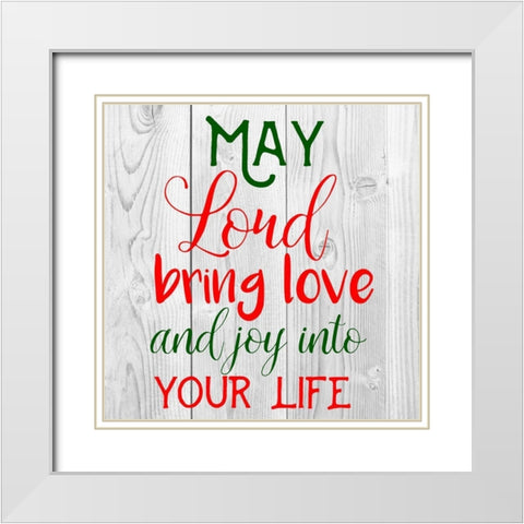 Bring Love White Modern Wood Framed Art Print with Double Matting by Matic, Jelena