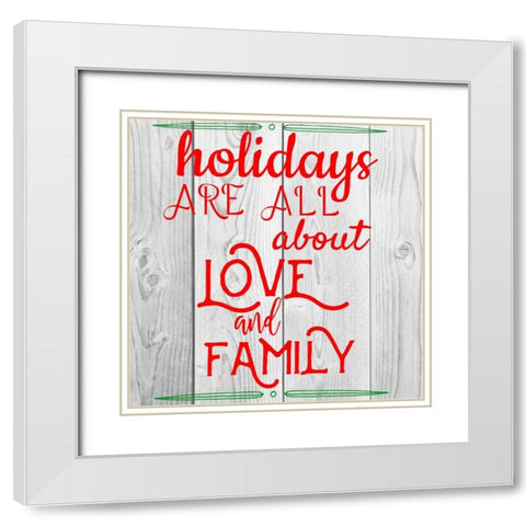 Love And Family White Modern Wood Framed Art Print with Double Matting by Matic, Jelena
