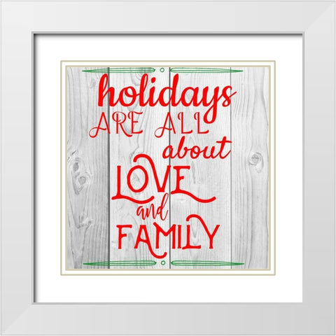 Love And Family White Modern Wood Framed Art Print with Double Matting by Matic, Jelena