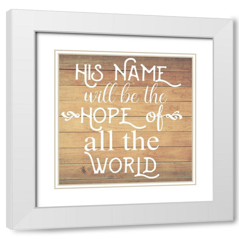 All The World White Modern Wood Framed Art Print with Double Matting by Matic, Jelena