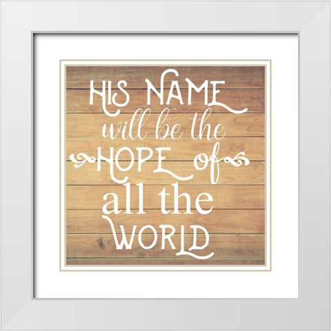 All The World White Modern Wood Framed Art Print with Double Matting by Matic, Jelena