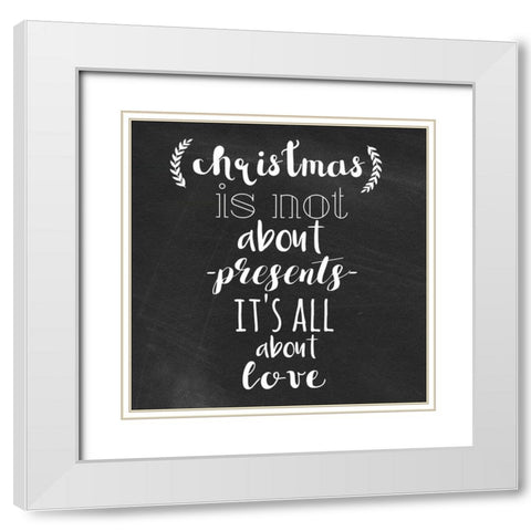 Christmas Love White Modern Wood Framed Art Print with Double Matting by Matic, Jelena