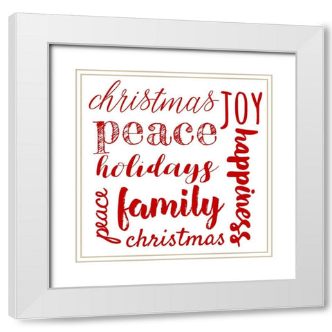 Peace White Modern Wood Framed Art Print with Double Matting by Matic, Jelena