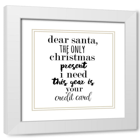 Black And White Holiday White Modern Wood Framed Art Print with Double Matting by Matic, Jelena