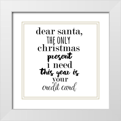 Black And White Holiday White Modern Wood Framed Art Print with Double Matting by Matic, Jelena