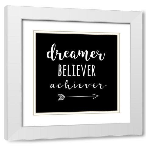 Dreame White Modern Wood Framed Art Print with Double Matting by Matic, Jelena