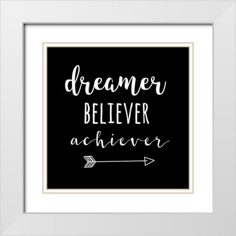 Dreame White Modern Wood Framed Art Print with Double Matting by Matic, Jelena