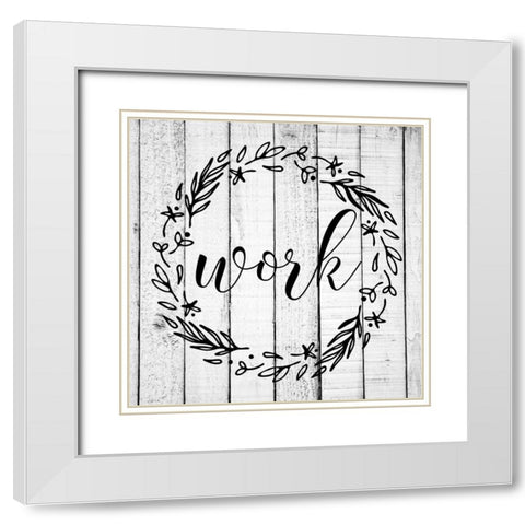 Work White Modern Wood Framed Art Print with Double Matting by Matic, Jelena