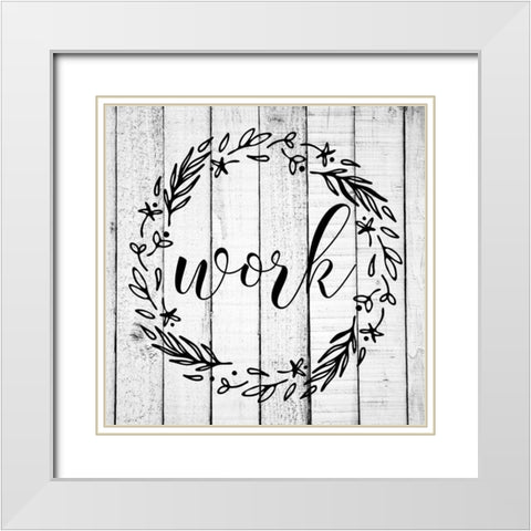 Work White Modern Wood Framed Art Print with Double Matting by Matic, Jelena