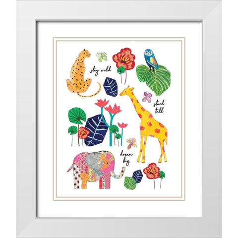 Jungle Map White Modern Wood Framed Art Print with Double Matting by McCully, Jennifer