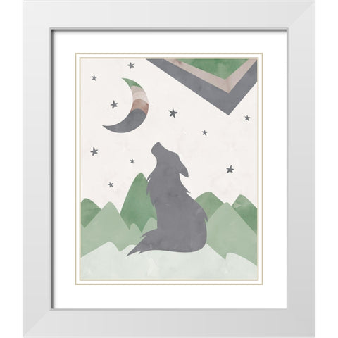 BlackWolf_Print White Modern Wood Framed Art Print with Double Matting by McCully, Jennifer