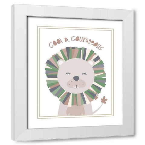 Cool_Lion_NoSunglasses White Modern Wood Framed Art Print with Double Matting by McCully, Jennifer