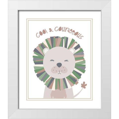 Cool_Lion_NoSunglasses White Modern Wood Framed Art Print with Double Matting by McCully, Jennifer