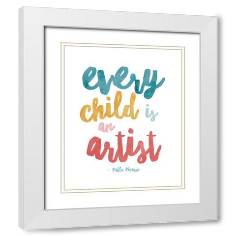 EveryChildArtist White Modern Wood Framed Art Print with Double Matting by McCully, Jennifer