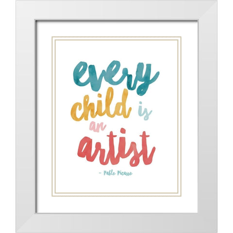 EveryChildArtist White Modern Wood Framed Art Print with Double Matting by McCully, Jennifer