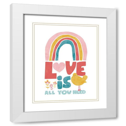 LoveIsAllYouNeed White Modern Wood Framed Art Print with Double Matting by McCully, Jennifer