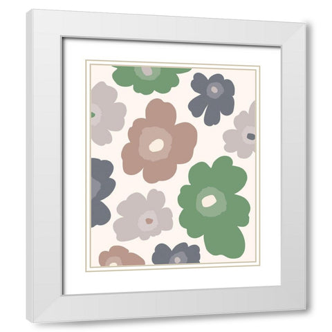 Flower_Pattern_Palette2 White Modern Wood Framed Art Print with Double Matting by McCully, Jennifer