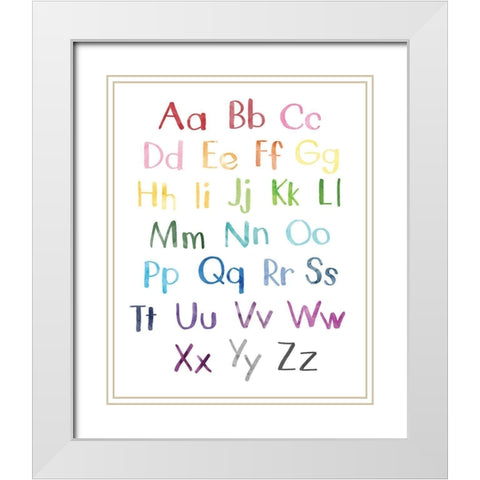 Watercolor Alphabet 2 White Modern Wood Framed Art Print with Double Matting by McCully, Jennifer