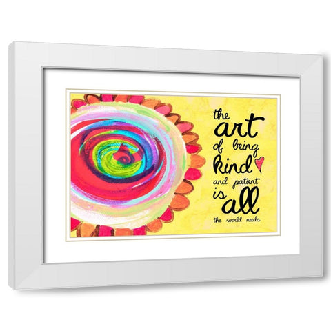 Kind and Patient White Modern Wood Framed Art Print with Double Matting by McCully, Jennifer