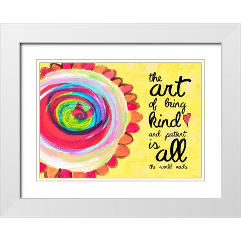 Kind and Patient White Modern Wood Framed Art Print with Double Matting by McCully, Jennifer