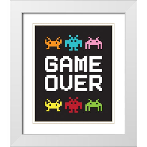 Game Over 1 White Modern Wood Framed Art Print with Double Matting by McCully, Jennifer