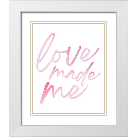 Love Made Me Pink Hues Ombre White Modern Wood Framed Art Print with Double Matting by McCully, Jennifer