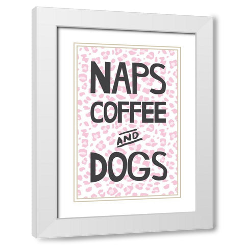 Naps Coffee Dogs 3 White Modern Wood Framed Art Print with Double Matting by McCully, Jennifer