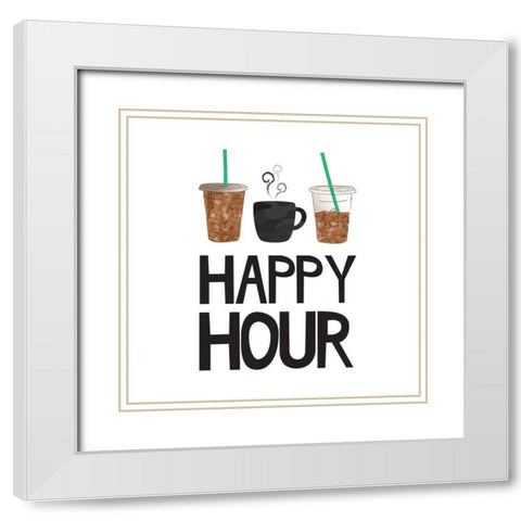 Happy Hour White Modern Wood Framed Art Print with Double Matting by McCully, Jennifer