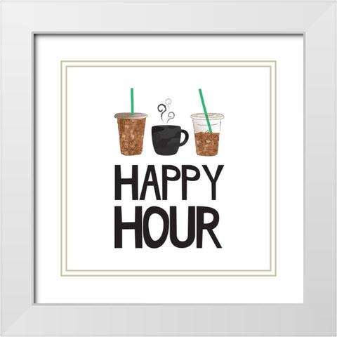 Happy Hour White Modern Wood Framed Art Print with Double Matting by McCully, Jennifer