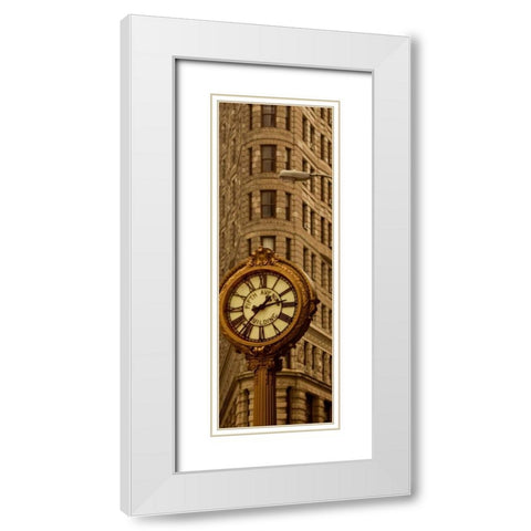 Flatiron Building White Modern Wood Framed Art Print with Double Matting by Pica, Jeff