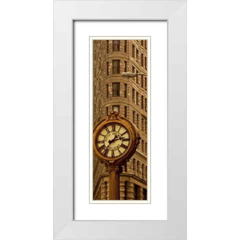 Flatiron Building White Modern Wood Framed Art Print with Double Matting by Pica, Jeff