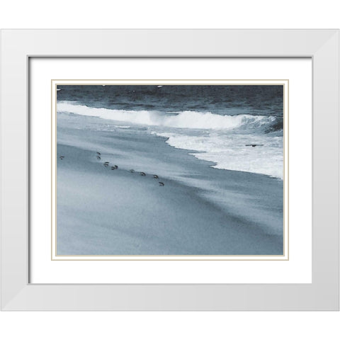 West Coastal Shore White Modern Wood Framed Art Print with Double Matting by Pica, Jeff