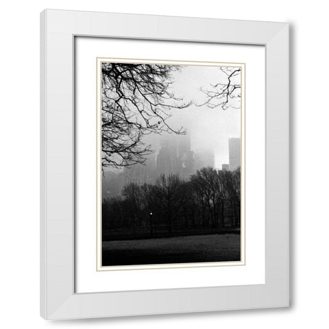 Central Park A White Modern Wood Framed Art Print with Double Matting by Grey, Jace