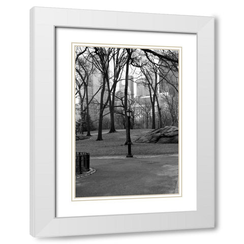 Central Park Image 062 White Modern Wood Framed Art Print with Double Matting by Grey, Jace