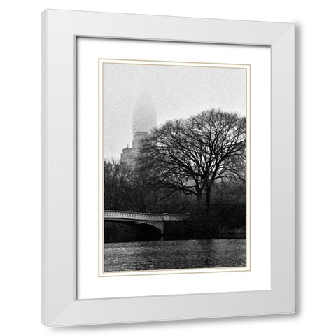 Central Park Bridge I White Modern Wood Framed Art Print with Double Matting by Grey, Jace