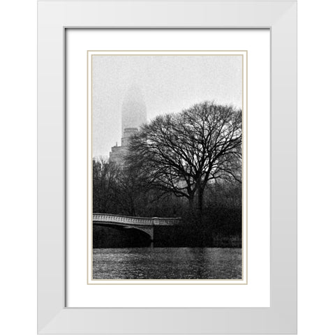 Central Park Bridge I White Modern Wood Framed Art Print with Double Matting by Grey, Jace