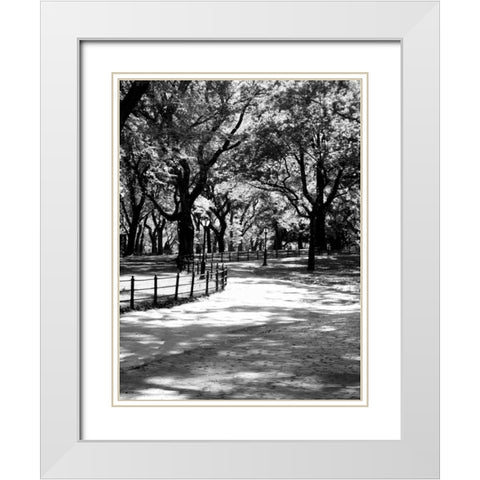 Central Park Walk 2 White Modern Wood Framed Art Print with Double Matting by Pica, Jeff