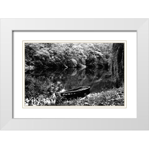 Central Park Rowboat White Modern Wood Framed Art Print with Double Matting by Grey, Jace