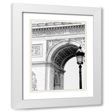 Paris Arc de Triomphe White Modern Wood Framed Art Print with Double Matting by Grey, Jace