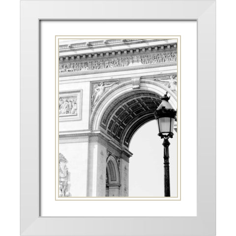 Paris Arc de Triomphe White Modern Wood Framed Art Print with Double Matting by Grey, Jace