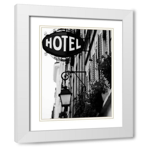 Paris Hotel White Modern Wood Framed Art Print with Double Matting by Grey, Jace