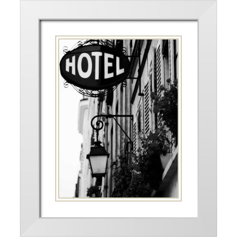 Paris Hotel White Modern Wood Framed Art Print with Double Matting by Grey, Jace