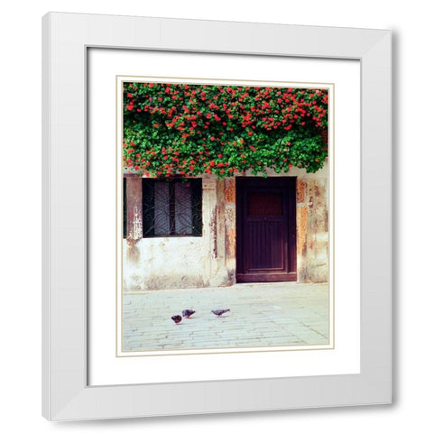 Venice Floral Overhang White Modern Wood Framed Art Print with Double Matting by Grey, Jace