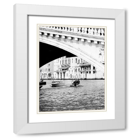 Venice Boat Ride White Modern Wood Framed Art Print with Double Matting by Grey, Jace