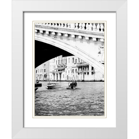 Venice Boat Ride White Modern Wood Framed Art Print with Double Matting by Grey, Jace