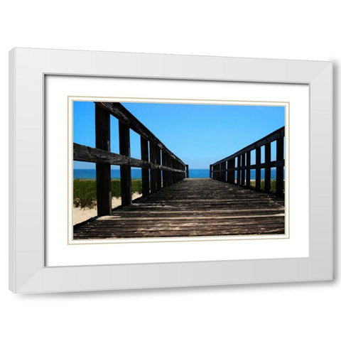Beach 0764 White Modern Wood Framed Art Print with Double Matting by Pica, Jeff