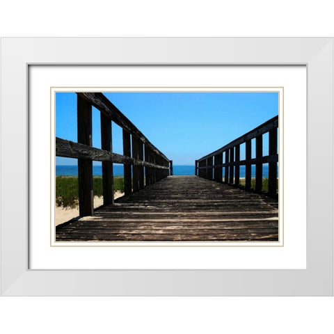 Beach 0764 White Modern Wood Framed Art Print with Double Matting by Pica, Jeff
