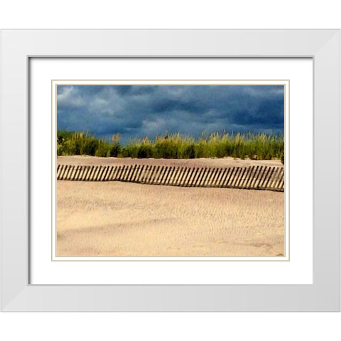 Beach 1056 White Modern Wood Framed Art Print with Double Matting by Pica, Jeff